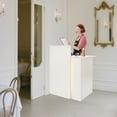 thumbnail image 4 of Floorstanding Warm White Reception Desk w/ LED Light Modern Front Desk Reception Counter f/ Salons Stores, 4 of 17