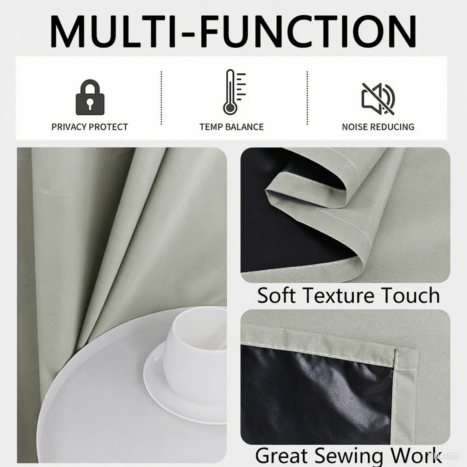 Fmbmuo Black Out Curtains Beige Perforated Style Thermal Insulation Blackout Decorations， Tab Minimalist Machine Washable 1 pcs Window Curtains， Bedroom/Living Room,79 Inch