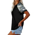 thumbnail image 5 of ZTTD Women Camouflage Print Crew Neck Short Sleeve Colorblock T Shirt Top, 5 of 7