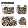 thumbnail image 3 of Black and Brown Leopard Print Bathroom Rug Set 4 Piece,Includes Contour,Lid Cover,Bath Mat,Non-Slip Extra Soft Absorbent Washable, 3 of 5