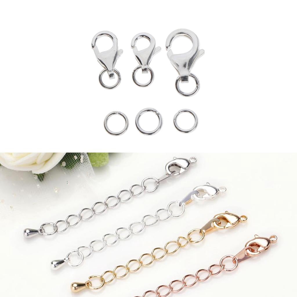 GUOOL 6 Sets 925 Sterling Silver Lobster Claw Clasps, Jewelry Fastener Hook with Open Jump Rings for Necklaces Bracelets Keyring Making