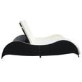 thumbnail image 2 of vidaXL Double Sun Lounger with Cushion Poly Rattan Black, 2 of 4