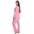 thumbnail image 2 of Just Love Women’s Cotton Pajama Set – Long Sleeve Top & Sleep Pants with Pockets – Soft Jersey Knit (Pink - Heart Sleep, Large), 2 of 3