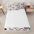 thumbnail image 4 of Castle Fairy Kawaii Bow Billiard Sport Zipper Twin Comforter Sets with Fitted Sheet and 2 Pillowcases, Stars Leopard Print Zipper Bedding Set, Black Red Brown,4-Piece, 4 of 6