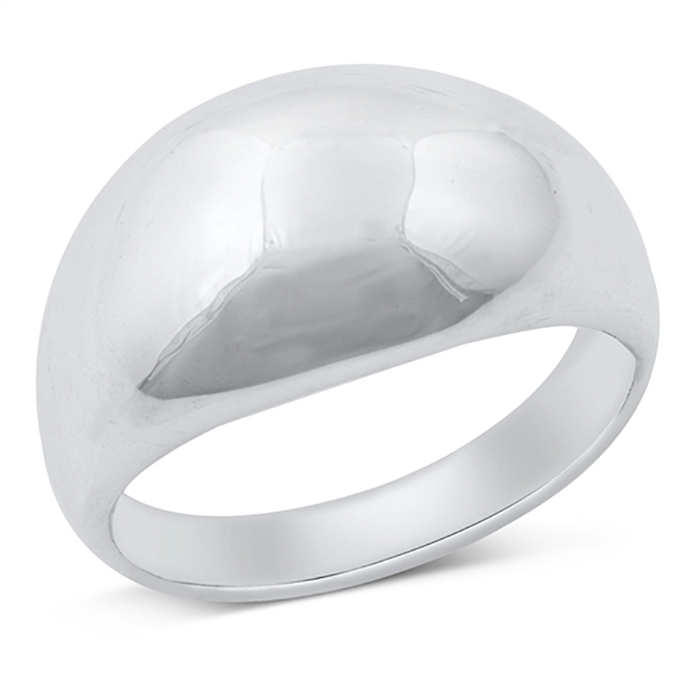 High Polished Sterling Silver Dome Statement Ring Size 5