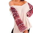 thumbnail image 2 of Suéter de Navidad con cuello en V, jersey de impresión de Papá Noel, ropa de mujer, señoras L Macarena Suéter tejido, 2 of 8