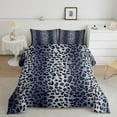 thumbnail image 2 of Erosebridal Leopard Print Comforter Sets Queen Size,Wildlife Animal Farmhouse Comforters & Duvets,Blue Black Line Bedding Queen Comforter Set For Youth,Lightweight Room Decorative Reversible，3-Piece, 2 of 8