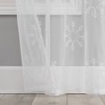 thumbnail image 4 of No. 918 Holiday Snowflake 1-Piece Embroidery Sheer Rod Pocket Curtain Panel, 36"x84", White, 4 of 8
