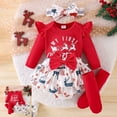 thumbnail image 2 of Ketyyh-chn99 My First Christmas Baby Girls Christmas Outfits Clothes Newborn My First Christmas Romper Tutu Dress Headband Leg Warmer Shoes Toddler Clothing Size for 3-6 Months,White, 2 of 9