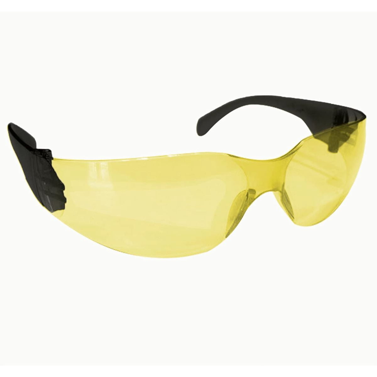 Safe Handler Crystal Yellow Lens Black Temple Safety Glasses For Men/Women (Pack of 144), One Size