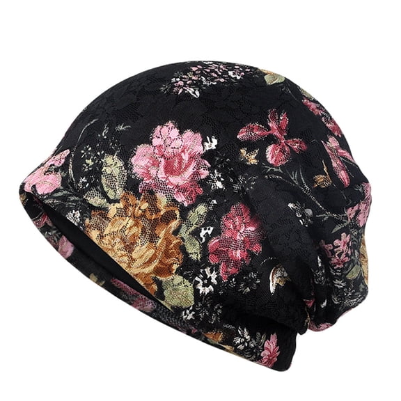 Women Ladies Lace Floral Beanie Floral Cap Hat Casual Stylish Flower Hat