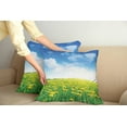thumbnail image 2 of Ambesonne Green Throw Pillow Cover 2 Pack, Field Grassland, 16", Green Blue Yellow, 2 of 5