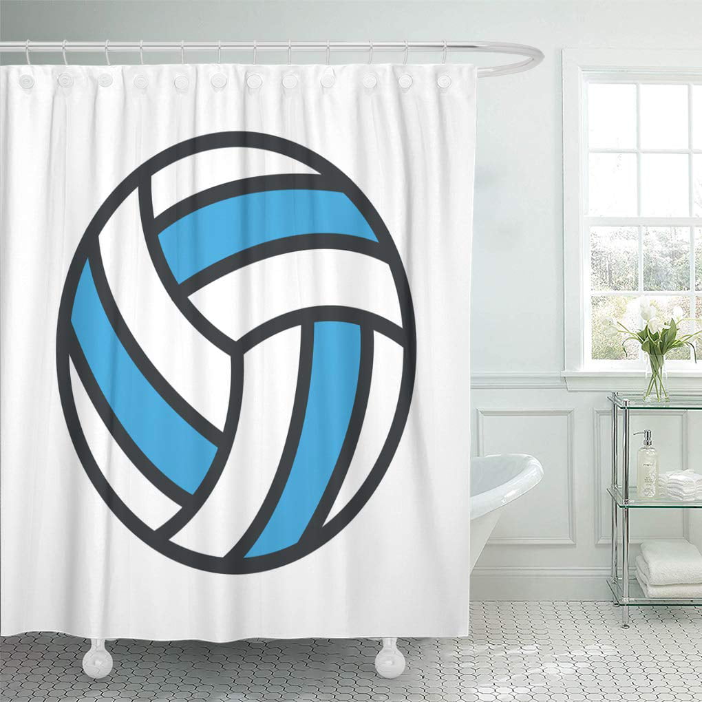Suttom Volley Volleyball Ball Minimal, Volleyball Shower Curtain