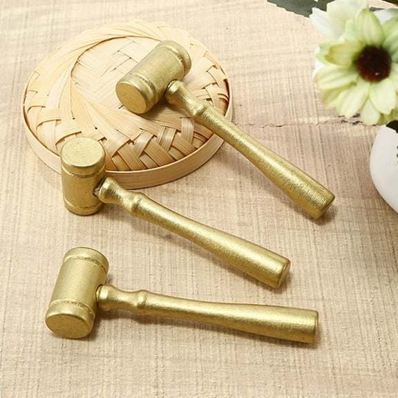UNOMOR 5Pcs Court Gavel Wood Hammer Toy Creative Material for DIY Projects
