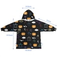 thumbnail image 7 of Halloween Black Colorful Ghosts and Pumpkins Blanket Hoodies for Kids 6-13YR Oversize Wearable Blanket Hoodies for Boys Girls Teens, 7 of 7