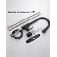 thumbnail image 3 of Monomando para fregadero Maxims cuello alto acero inoxidable negro mate, 3 of 3