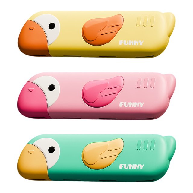 Visland Cartoon Bird Elephant Harmonica 16-Holes Lung Capacity Improvement Mouth Organ Beginner Educational Musical Instruments Toy