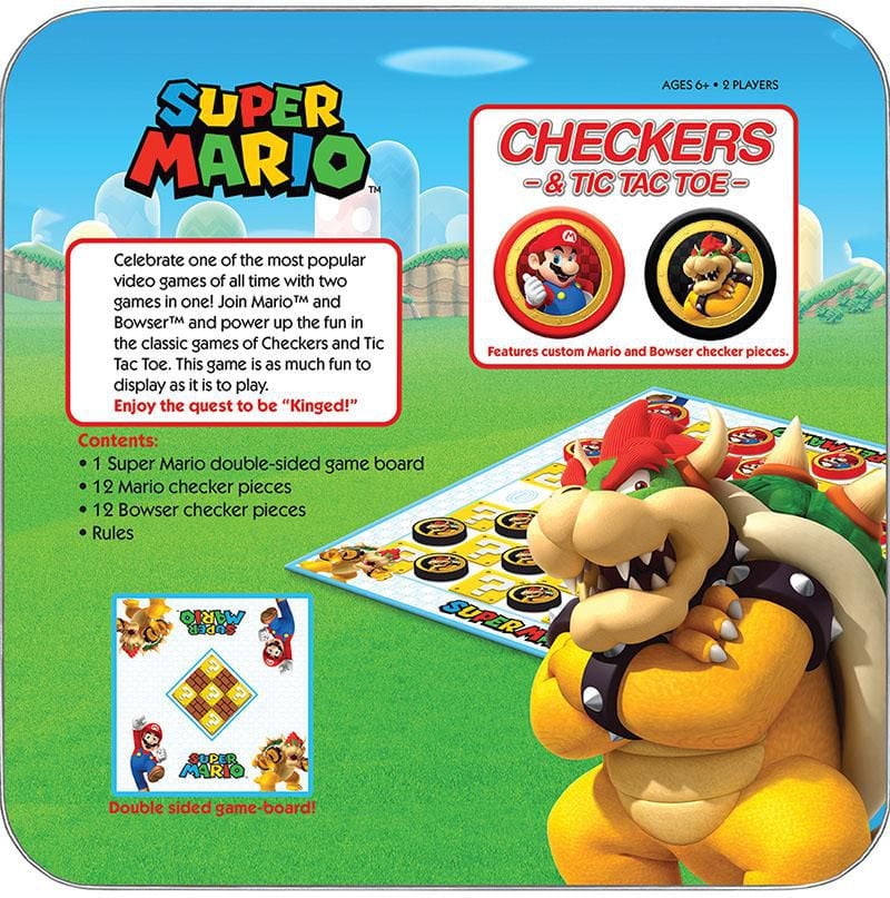 USAopoly DAMES & TIC TAC TOE: Super Mario Contre Bowser Jeu De Plateau