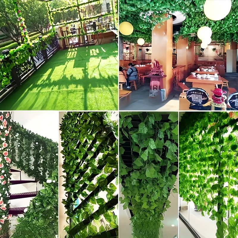 24 Pack Fake Ivy Vines for Bedroom Decor, Artificial Green Vine Leaves Hanging Plant for Wedding Party Garden Greenery Aesthetic Decor Outdoor Indoor Wall Decoration Spliceable