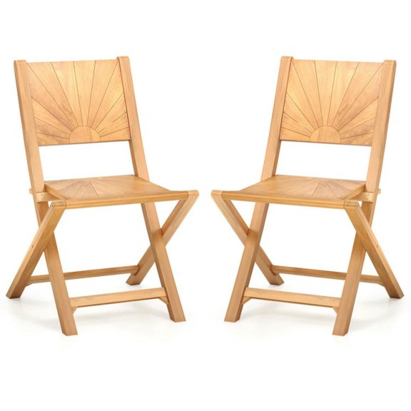 GVN Outdoor Kitchen Chair, Dinner Chairs,2 Pieces Folding Patio Chairs with Inclined Backrest