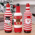 thumbnail image 2 of Juego de 3 fundas para botellas de vino navideñas, suéter hecho a mano, Bot de vino, 2 of 5