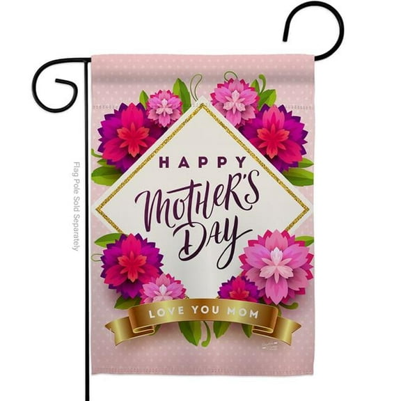Angeleno Heritage G135508-BO Pink Mother Day Family 13 x 18.5 in. Double-Sided Decorative Vertical Garden Flags for House Decoration Banner Yard Gift