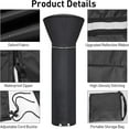 thumbnail image 3 of Patio Heater Covers with Zipper and Storage Bag Waterproof Dustproof Wind-Resistant Sunlight-Resistant Snow-Resistant Black, 3 of 13