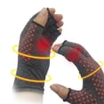 thumbnail image 2 of Gants de Soulagement de l'Arthrite Demi-Doigt avec Adhésif à Pois Rouges Chauffants - Mélange de Coton Polyester Spandex pour Réduction de la Douleur et du Gonflement, Amélioration de la Circulation, Relaxation Musculaire - Idéal pour le Entraînement Physique, 2 of 7
