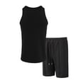 thumbnail image 5 of Wyobmus Mens 2 Piece Outfits Summer Casual Track Suit Waffle Knit Sleeveless Tank Top and Shorts Set Casual Jogger Sets S-3X Black, 5 of 5