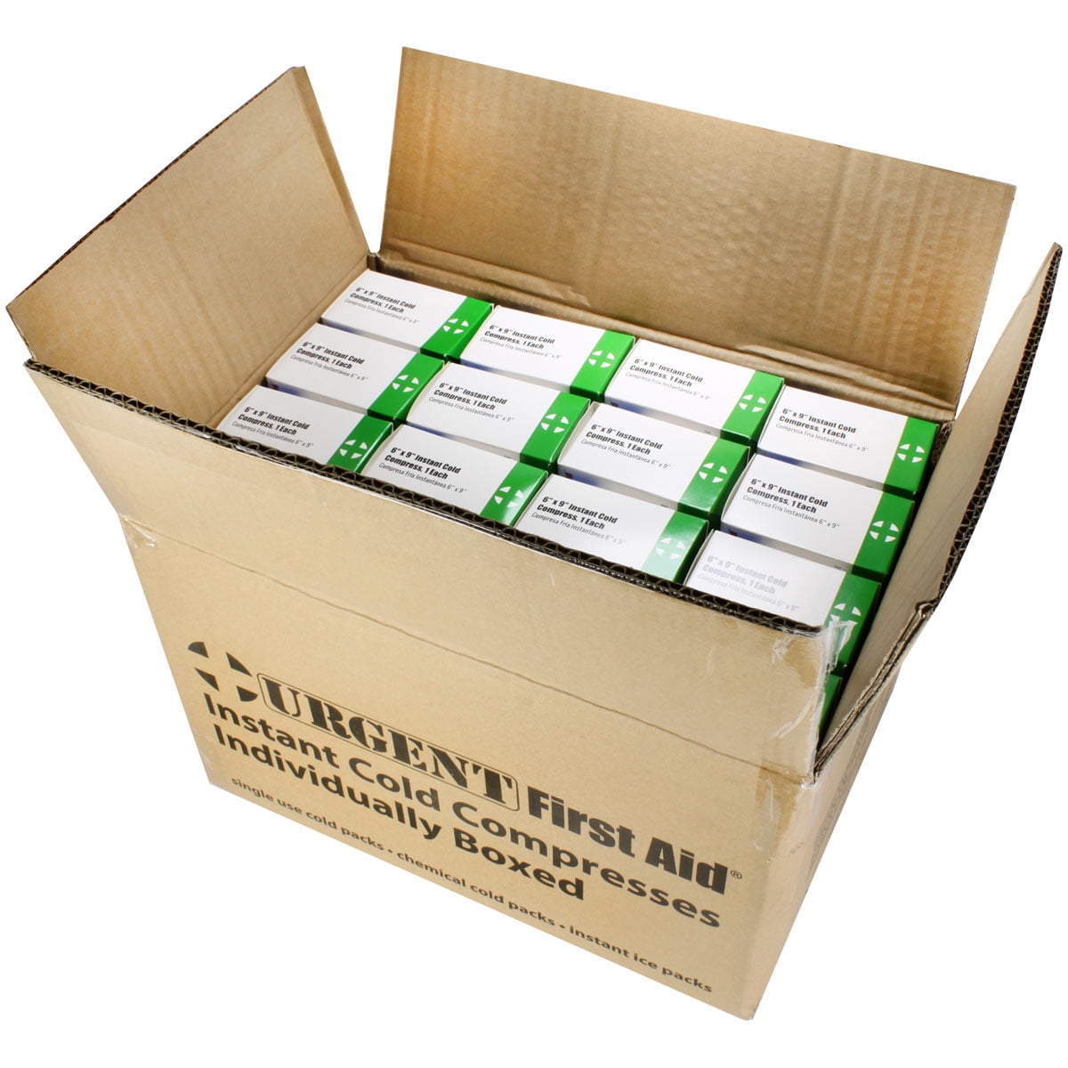 Case of 32 Individually Boxed Large Instant Cold Packs, 6" x 9" Disposable Cold Compresses - No pre-Chilling Required for Fast, Effective First aid Treatment & Relief of Aches, Pains, Bumps & Bruises
