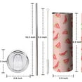 thumbnail image 6 of Watermelon Tumbler 20 oz Travel Coffee Mug Watermelon Print Skinny Tumblers with Lid and Straw Stainless Steel Insulated Coffee Cups Gift for Watermelon Lover, 6 of 6