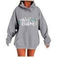 thumbnail image 4 of Craaazy Women's Christmas Printed Long Sleeved Hooded Top with Pockets Gifts, 4 of 5