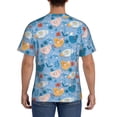 thumbnail image 3 of Vsdgher Cute Chickens and Flowers Print Men's Dry Fit Mesh Athletic Shirts Moisture Wicking Tennis T-Shirt Tops, 3 of 9
