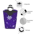 thumbnail image 3 of Xecao Dark Purple Snowflakes for Laundry Basket,Collapsible Large Laundry Hamper,Wash Bag for Laundry Room, Rolling Laundry Basket with Handles, 3 of 5