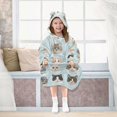 thumbnail image 7 of FORMRS Wearable Blanket Hoodie with Sleeves for Kids Cozy Flannel Sweatshirt, Cute Cat Faces, 7 of 7