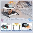 thumbnail image 6 of 5-in-1 Foldable Baby Walker – Adjustable Height, Music & Lights, Bouncer with Wheels, for Baby Boys & Girls 6-18 Months, Gray, 6 of 9