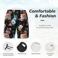 thumbnail image 3 of Yiaed Hibiscus Rose Print Mens Swim Trunks Bathing Suit Compression Liner Beach Swim Shorts Swimwear Quick Dry Zipper Pocket No-Chafing Board Short-X-Large, 3 of 6