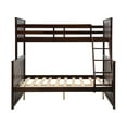 thumbnail image 4 of Solid Wood Twin Over Full Bunk Bed with Underbed Storage Drawers, Integrated Ladder, and Full Safety Guard Rails for Kids and Teens Bedroom, Convertible to Two Separate Beds in Dark Brown, 4 of 9