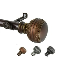 13/16" Dia Adjustable 120-170" Siena Curtain Rod in Cocoa