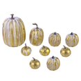 thumbnail image 1 of 9 calabazas artificiales decorativas para r en otoño, calabazas de espuma para manualidades, decoración de Halloween para repisa de chimenea, e Dorado, 1 of 8