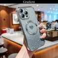 thumbnail image 4 of for iPhone 13 Pro Case Magnetic Gradient Glitter [ Compatible with MagSafe ], Bling Love Heart Clear Phone Case, Camera Protection Sparkly Slim Soft Back Cover for Women Girls - Silver, 4 of 11