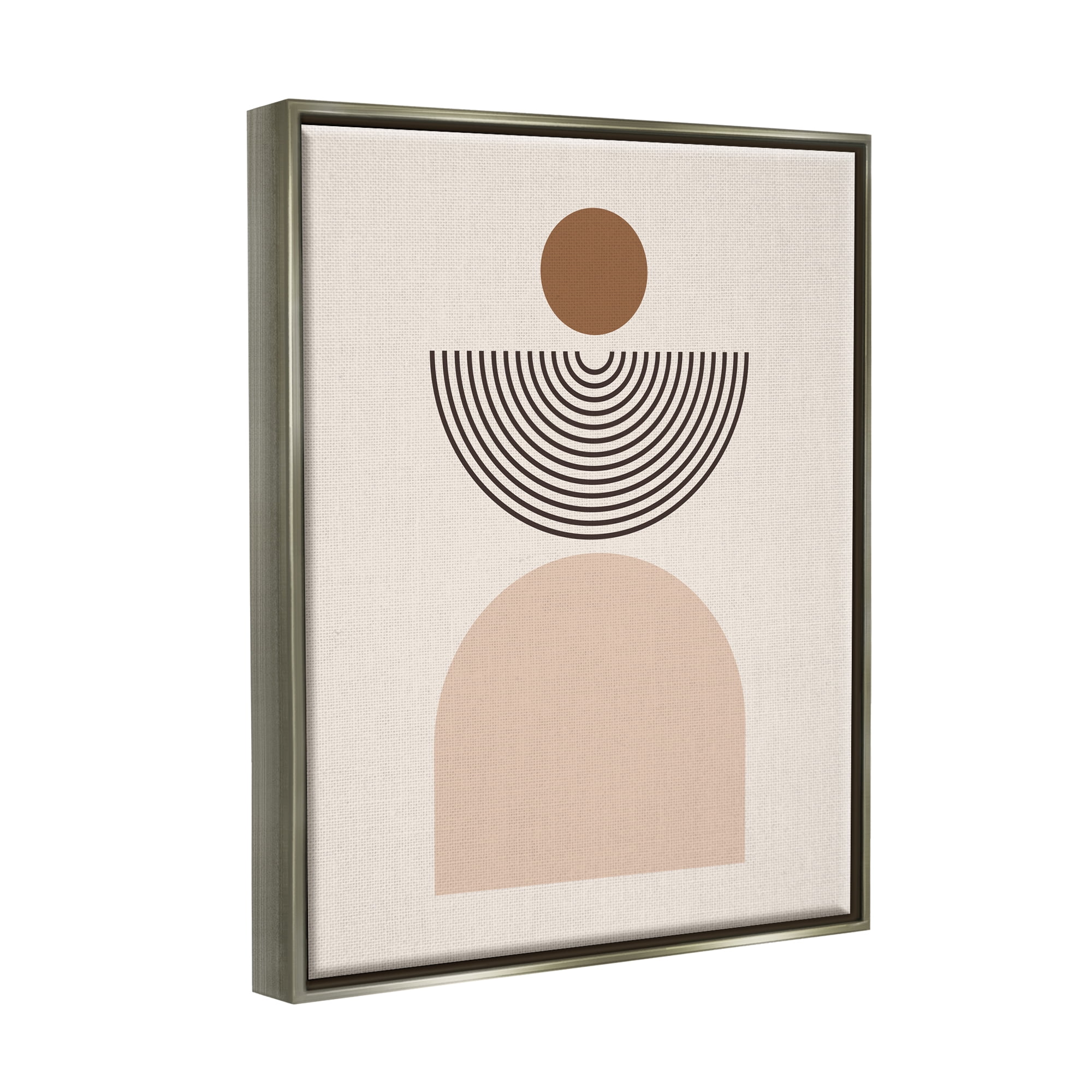 Stupell Industries Arched Geometric Shapes Abstract Painting Gray Floater Framed Art Print Wall Art, 17 x 21