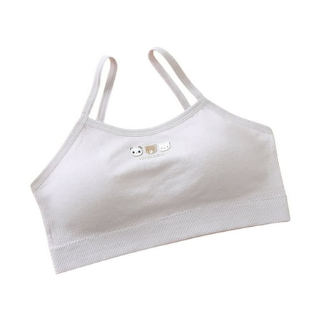 Kureaily Teen Girls Seamless Training Bras Adjustable Straps Sports Bras Cotton Cropped Training Bra One Size