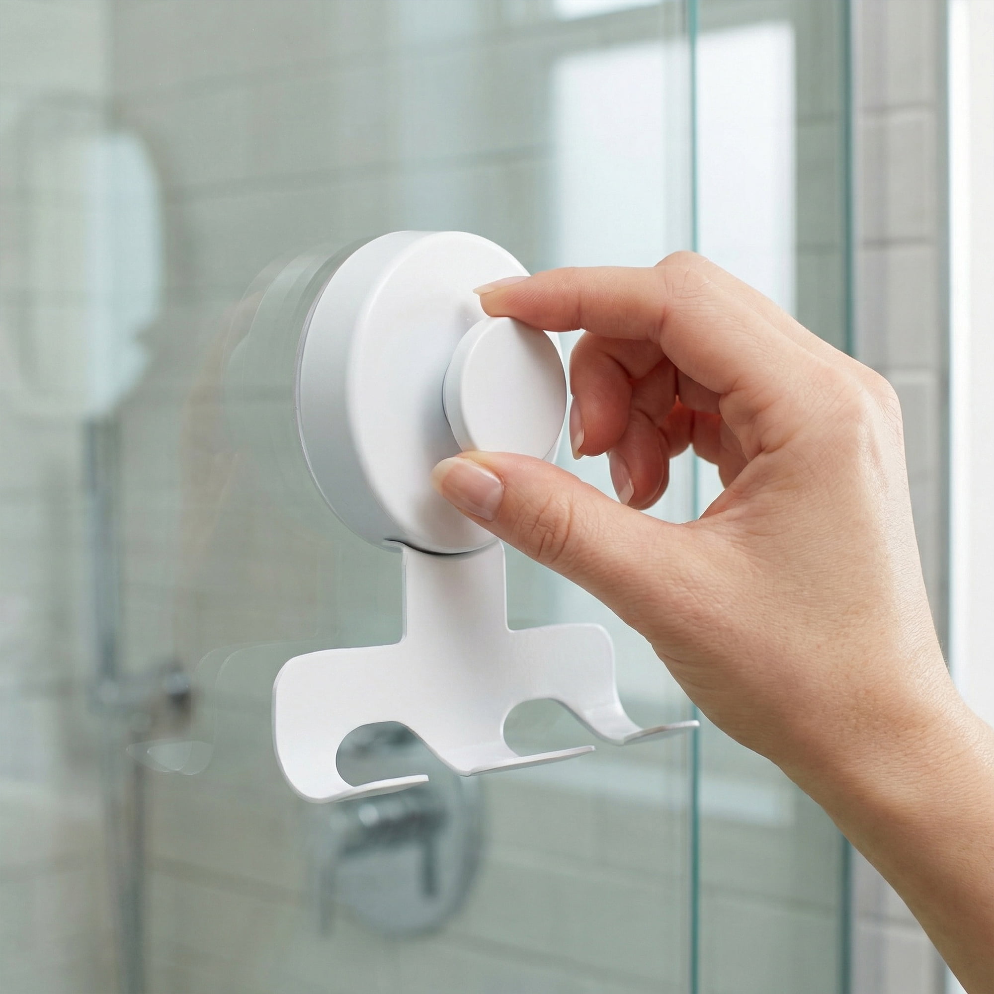 Unique Bargains Suction Cup Hooks for Shower 2-Pack Wall Hooks for Hanging White