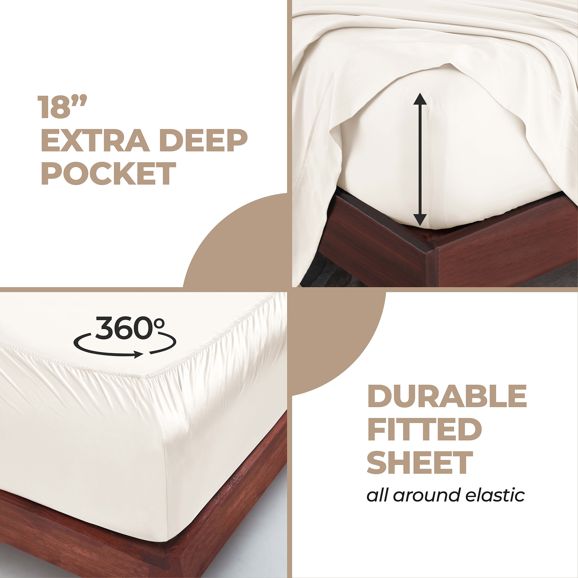 Superior Modal From Beechwood Lightweight Sheet Set, California King, Ivory
