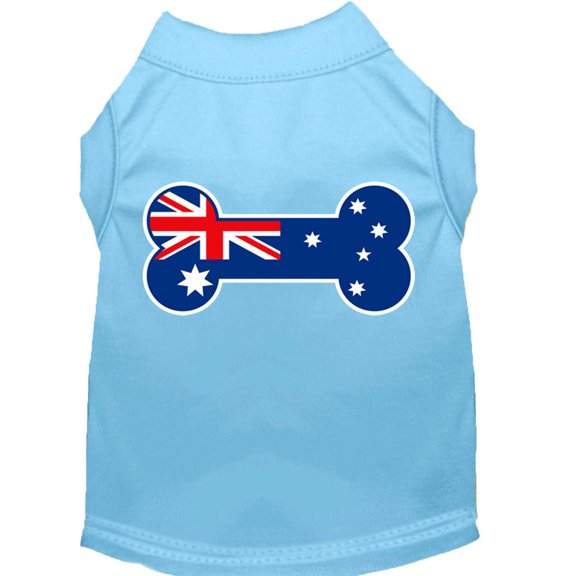 Bone Shaped Australian Flag Screen Print Shirts Baby Blue XS (8)