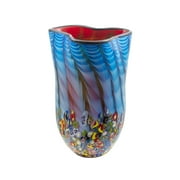 Dale Tiffany 14" Multi-color Glass Round Vase