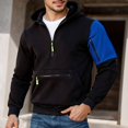 thumbnail image 2 of Uikmnh Men's Sweatshirts, Cozy ’s Hoodie Sweatshirt Casual Half Zip Hooded Sweatshirt for Autumn and Winter Slouchy Fit Soft Interior Streetwear Style, Hoodies for Men,M, 2 of 4