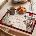 thumbnail image 3 of Cow Christmas Placemats Set of 1, Farmhouse Snowflake Berry Snowflake Geek Non-Slip Place Mats Washable Table Mats for Kitchen Dining Table Decorations Indoor/Outdoor, 3 of 9
