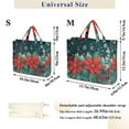 thumbnail image 2 of FORMRS Womens Corduroy Tote Bag Crossbody Shoulder Handbag with Pocket, Christmas Poinsettia, 2 of 7